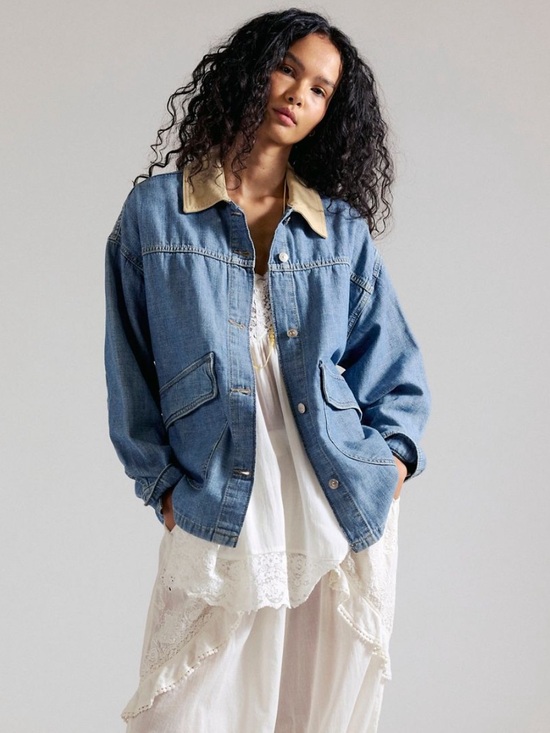 Free People Jackets & Blazers - NWT Free People “We The Free” Lemon Denim Jacket size L